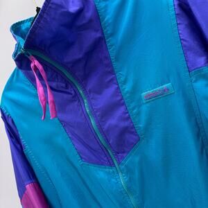 Columbia Windbreaker Jacket Women's Large‎ Retro Vintage 90s Nylon Pullover